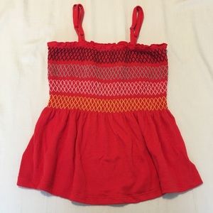 Red swing tube top with adjustable straps